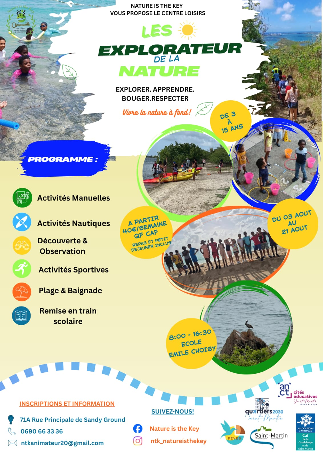 Flyer Les Explorateurs de la Nature — Centre de Loisirs